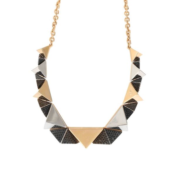 Louis Vuitton Gold Tone Pyramid Stud Necklace - Picture 4 of 8